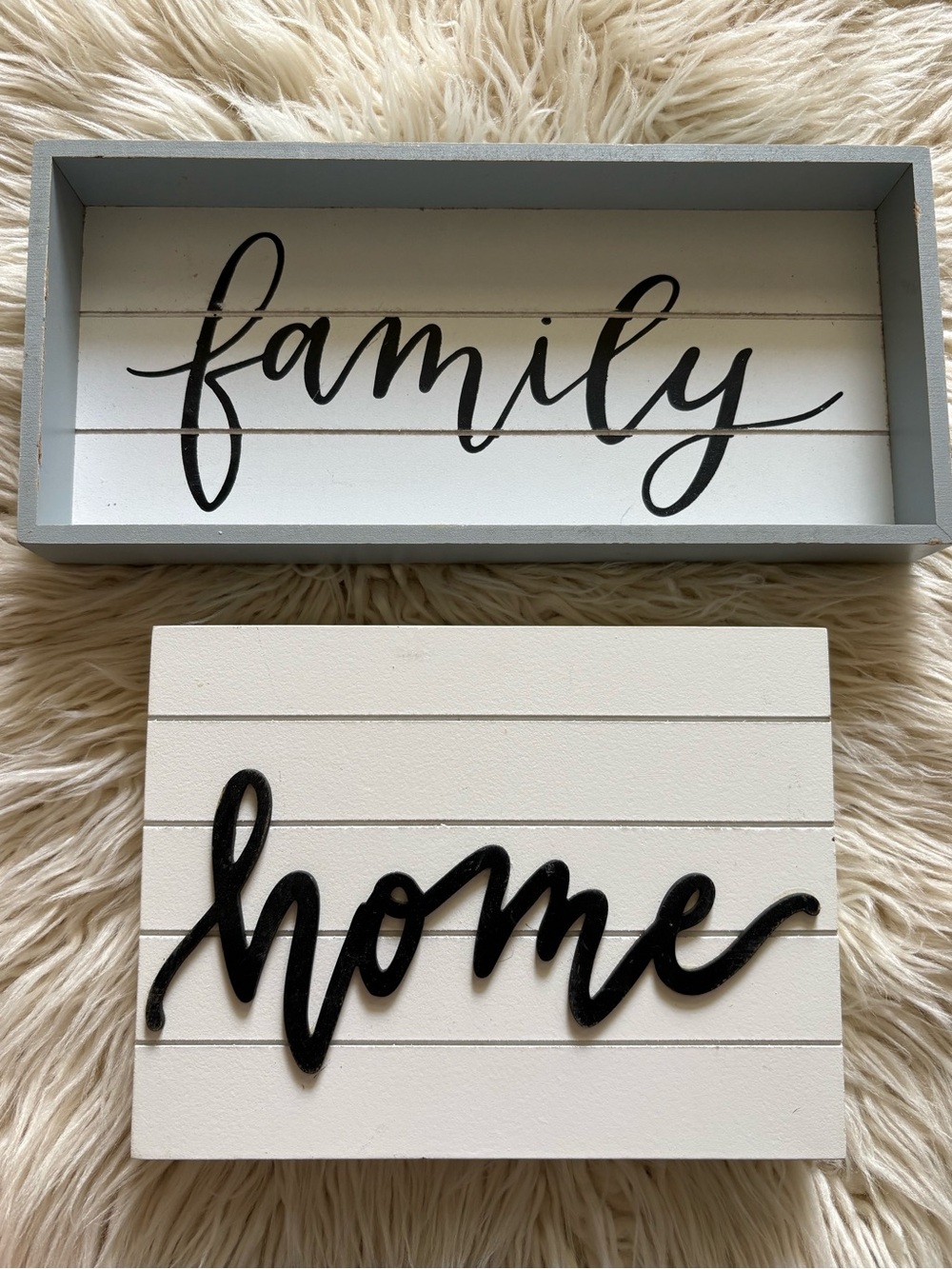 2 Target Home and Family Wooden Sitter Signs Shelf Decor Farmhouse Cottagecore